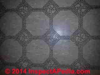 Presumed asbestos containing floor tile (C) InspectApedia