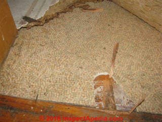 This sheet flooring contains asbestos (C) InspectApedia.com HMK