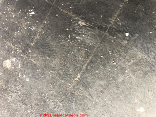Asbestos-suspect Marley floor tile mastic adhesive (C) InspectApedia.com Dave