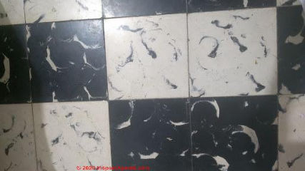 Black floor tiles in Mexico (C) InspectApedia.com