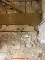 Asbestos suspect flooring (C) InspectApedia.com