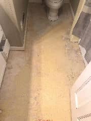 Asbestos suspect flooring (C) InspectApedia.com Tabitha