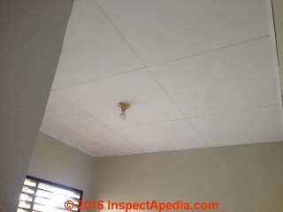Asbestos ceiling tiles in Indonesia (C) InspectApedia.com GS