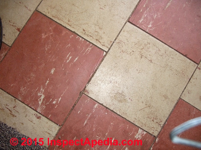 Abestos floor tiles (C) InspectApedia reader submission 2015
