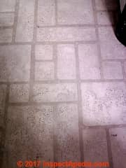 White brick pattern sheet flooring may contain asbestos (C) InspectApedia
