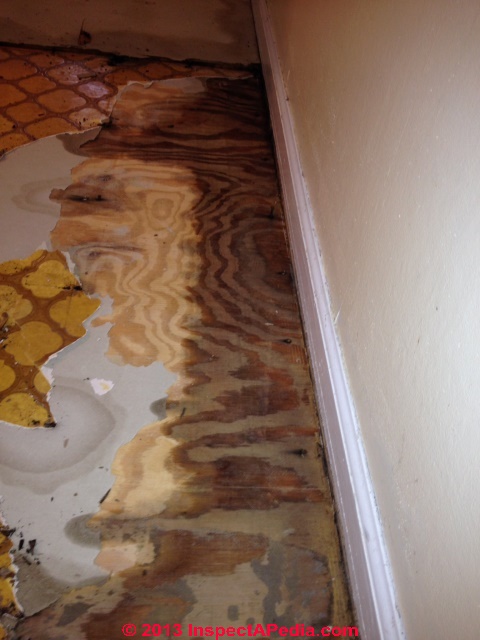 Asbestos suspect flooring from 1978 (C) InspectApedia PC
