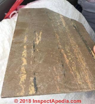 Asphalt asbestos floor tile 483 (C) InspectApedia.com CS