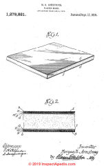 Bestwall plasterboard from Armstrong's 1919 patent (C) Cited & discussed at InspectApedia.com