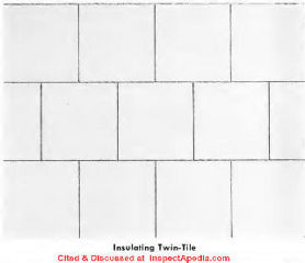 USG Blendtex insulating tile - 1953, cited & discussed at InspectApedia.com