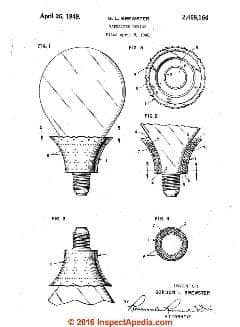 Brewster light bulb and asbestos fragrance dispenser 1949 InspectApedia.com