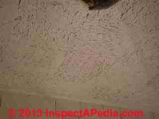 Asbestos-suspect acoustic ceiling tile during seal-over (C) InspectApedia SF