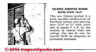 Celotex asbestos board (C) InspectApedia op cit 1943