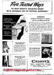 Celotex product description from 1943, Architectural Record October 1943 p. 16 - InspectApedia.com 