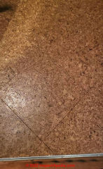 Cork floor tile (C) InspectApedia.com Tiffany