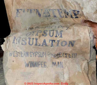 Even Temp, the Perfect Dry Gypsum Insulation, Western Gypsum Products Ltd, Winnipeg Man - (C) InspectApedia.com Cody
