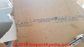 Fiberglass reinforced gypsum board drywall (C) InspectApedia.com AW