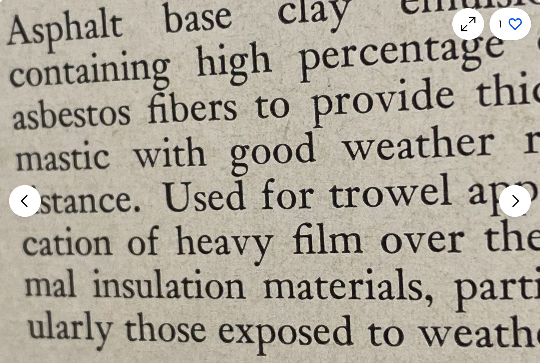 1959 Flintkote catalog text describing high percentage of asbestos in the company's mastics and sealants (C) InspectApedia.com 