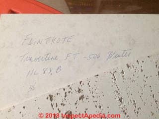 Flintkote Travertine 506 Winter NL 8x8 asbestos content (C) InspectApedia.com John