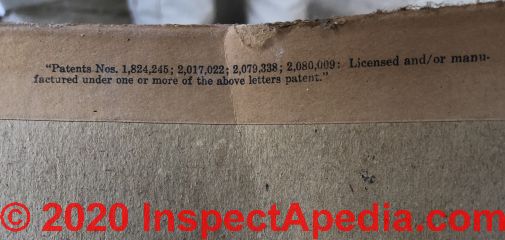 Fire-resistant 3/8" Gold Bond Drywall Asbestos inquiry (C) InspectApedia.com Crowell