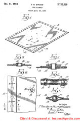 Harry Diacos fire blanket patent 2,720,269, October 11, 1955 - cited & discussed at InspectApedia.com