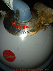 Antique Hoover vacuum cleaner - not likely to use asbestos (C) InspectApedia.com Brian