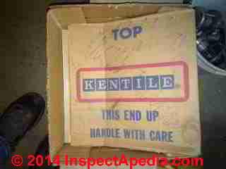 Kentile Buckskin Pattern Floor Tile packaging photo (C) InspectApedia.com