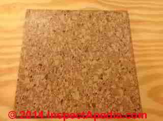 Kentile cork pattern asphalt asbestos tile (C) InspectAPedia.com