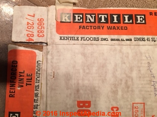 Kentile Marble White  Chipstone Flooring Wanted (C) InspectApedia.com Ned Winkleman