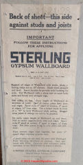 Klamath OR US Gypsum Sterling Wallboard (C) InspectApedia.com Sonny