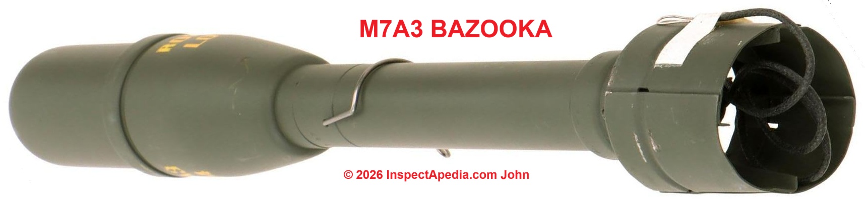 M7A3 bazooka rocket wire asbestos hazard (C) Inspectapedia.com John