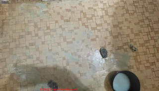 Mosaic ceramic floor tile (C) InspectApedia.com Alicia B