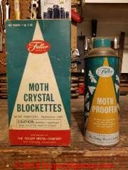 Moth repellents - older packaging (C) Daniel Friedman at InspectApedia.com