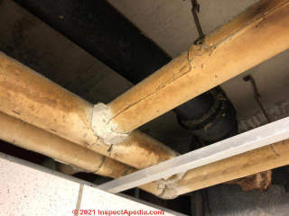 Does this pipe insulation contain asbestos ? (C) InpsectApedia.com Ed