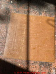 red-brick vinyl 12x12 floor tile (C) InspectApedia.com Bryan