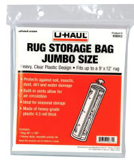 Rug storage bag sold by U-Haul may be suitable for oriental rug storage - cited & discussed at InspectApedia.com