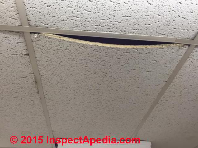 ceiling tile asbestos tiles drop sagging suspended hazard sagged bowed floor question