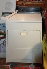 1970s Sears Clothes Dryer might include asbestos in some components (C) InspectApedia.com Kelly