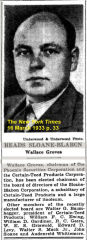 Groves named Chairman of Sloane-Blabon in March 1937 - The New York Times p. 33 16 March 1937 at InspectApedia.com