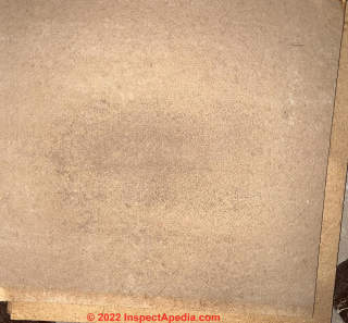 brown ceiling tile (C) InspectApedia.com JD