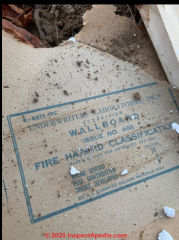 USG Blendtex Fire-Rated Drywall asbestos (C) InspectApedia.com Anon