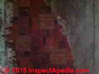 Vinyl asbestos sheet flooring (C) InspectApedia.com
