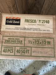 National Gypsum Gold Bond Ceiling tile asbestos (C) InspectApedia.com