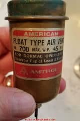 Amtrol Float Vent Air Eliminator No 700 (C) Daniel Friedman at InspectApedia.com
