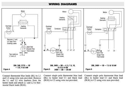 Chromalox Thermostat Wiring Diagram KUH-TK3 KUH-TK4 - See instructions in the Chromalox Manual or see Chromalox at www.chromalox.com