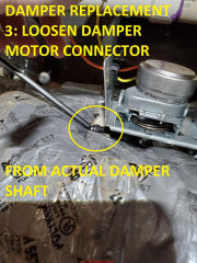 Damper actuator motor replacement steps (C) InspectApedia.com James