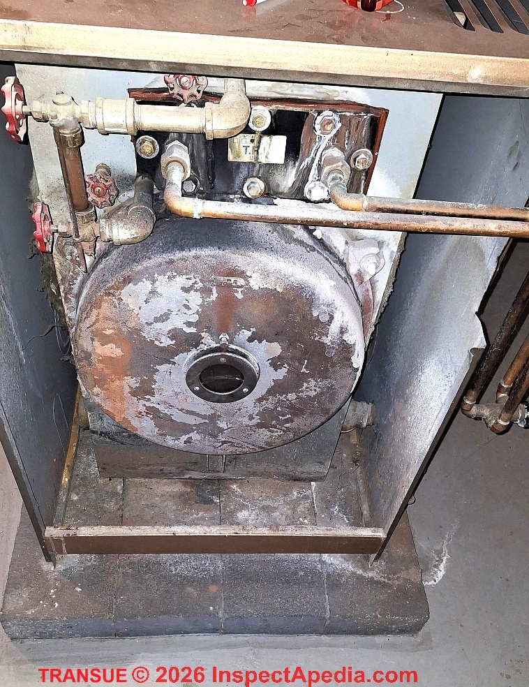 Antique Dynatherm Boiler from Bethlehem Foundry - (C) InspectApedia.com Transue