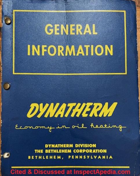 Dynatherm oil boiler manual cover - for sale on eBay in 2026 - at InspectApedia.com