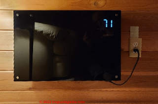 Klarstein wall mounted electric heater (C) Daniel Friedman at Inspectapedia.com