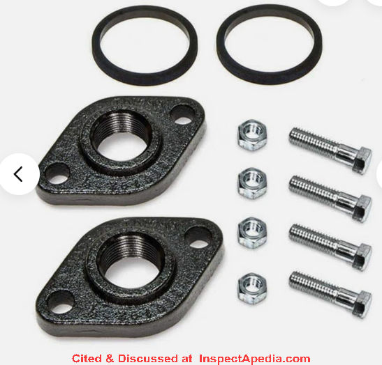 Grundfos circulator pump flange and gasket replacement kit cited & discussed at InspectApeida.com
