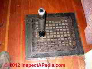 Floor register for heating © D Friedman at InspectApedia.com 
